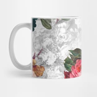 Elegant Vintage flowers and roses shabby chic grey Mug